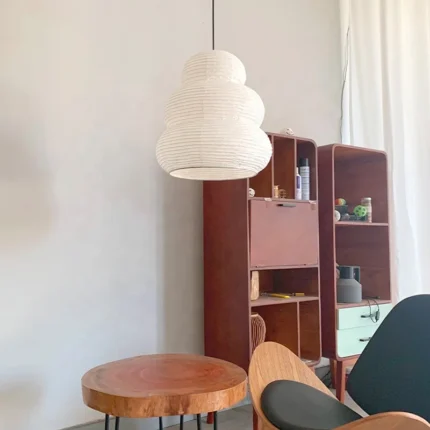 Creative Home Decoration Handmade Paper Pendant Lamp Unique Shape Hanging Rice Paper Lamps for Hotel Living Room