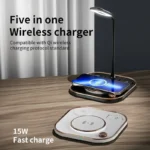 2025 Hot Selling 4-in-1 Phone Stand Fast Charging 15W Wireless Charger Reading Lamp OEM Plastic Body Desk for Industrial Use - Image 5