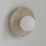 Hot Selling Retro Living Room Travertine Wall Lamps Modern Corridor Bedroom Decorative Bedside Round Wall Light