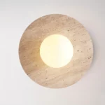 Hot Selling Retro Living Room Travertine Wall Lamps Modern Corridor Bedroom Decorative Bedside Round Wall Light - Image 2