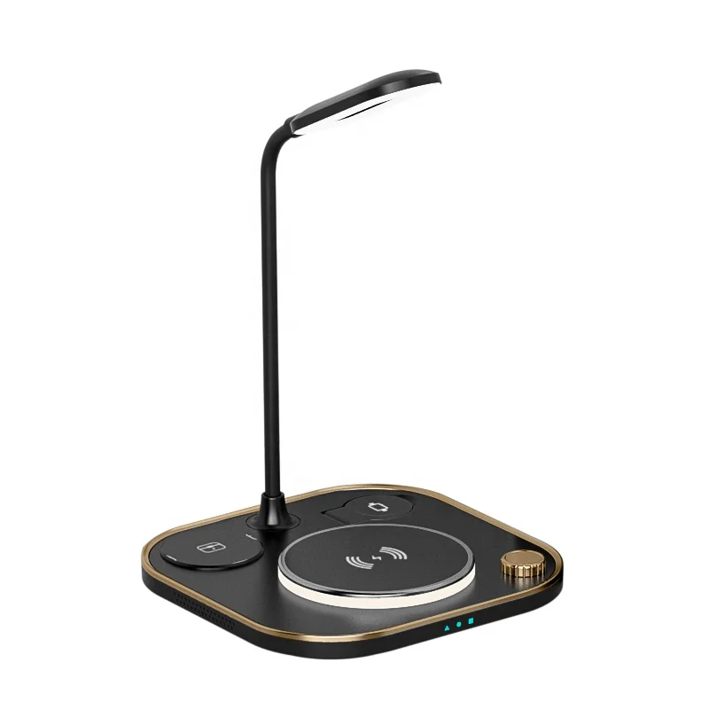 H35c1d2454cb84b9c8b23f26b2a0a50cao.webp 2025 Hot Selling 4-in-1 Phone Stand Fast Charging 15W Wireless Charger Reading Lamp OEM Plastic Body Desk for Industrial Use - Image 1