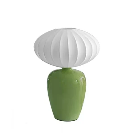 Modern Cute Ceramic Table Lamp with Fabric Lampshade Hotel Bedroom Bedside Desk Lamp Gift Decorative Lamp