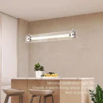 Minimalist Restaurant Art Pendant Lamp Modern Clear Glass Long Chandelier for Dining Room - Image 3