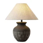 Japanese Style Home Decorative Handmade Ceramic Desk Lamp with Fabric Lampshade Retro Table Lamp for Hotel Living Room - Image 6