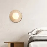 Hot Selling Retro Living Room Travertine Wall Lamps Modern Corridor Bedroom Decorative Bedside Round Wall Light - Image 5
