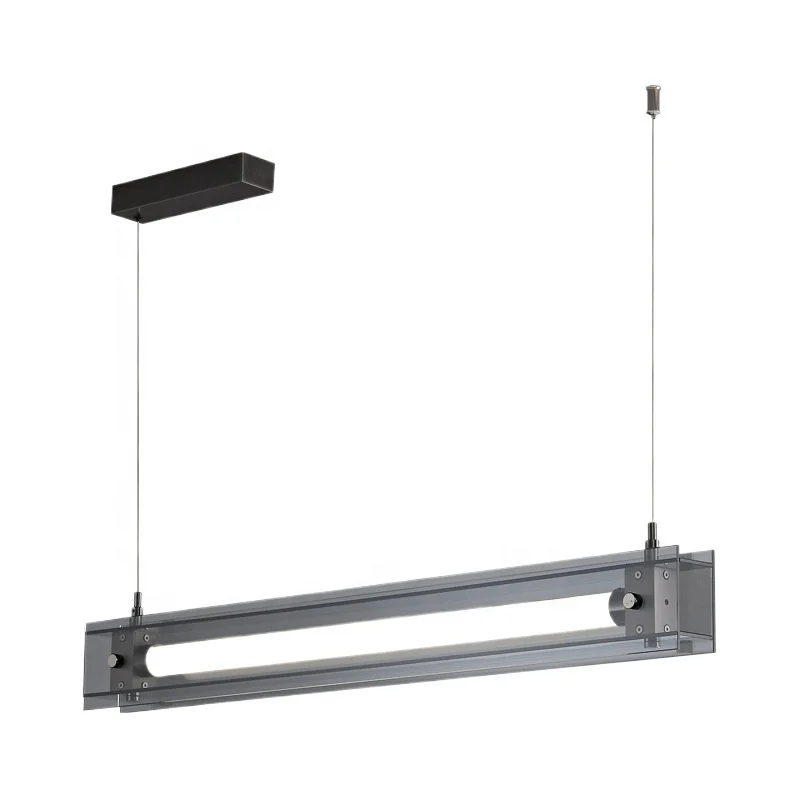 H931eb7b6c72043c090d5b74ffde04513J.webp Minimalist Restaurant Art Pendant Lamp Modern Clear Glass Long Chandelier for Dining Room - Image 1