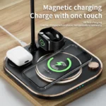 2025 Hot Selling 4-in-1 Phone Stand Fast Charging 15W Wireless Charger Reading Lamp OEM Plastic Body Desk for Industrial Use - Image 3