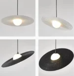 Modern Metal Flying Saucer UFO Chandelier Minimalist Black Pendant Lights for Living Room Dinning Room - Image 4