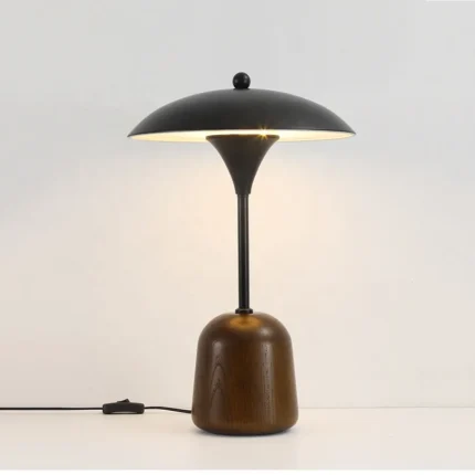 Nordic Home Lighting Mushroom Table Lamp Hotel Bedroom Bedside Reading Lamp LED Table Lamp With Wooden Base