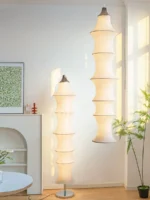 High Quality Modern Luxury Foldable Silk Fabric Floor Lamp Indoor Living Room Corner Hotel Decorative Floor Lamp - Image 4
