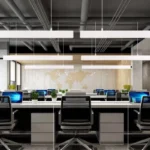 Modern Aluminum LED Long Strip Office Hanging Light Simple Restaurant Bar Ceiling Pendant Linear Batten Light Chandelier - Image 2