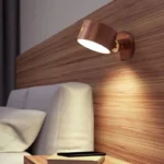 New Wooden Cordless Rechargeable Wall Lamp Battery Nordic 360 Degree Rotatable Dimmable Led Wall Light Christmas Gift