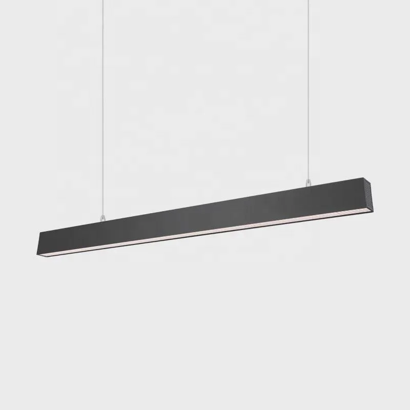 Hdf029635a2c7415fabcc23a78ff6c112N.webp Modern Aluminum LED Long Strip Office Hanging Light Simple Restaurant Bar Ceiling Pendant Linear Batten Light Chandelier - Image 1